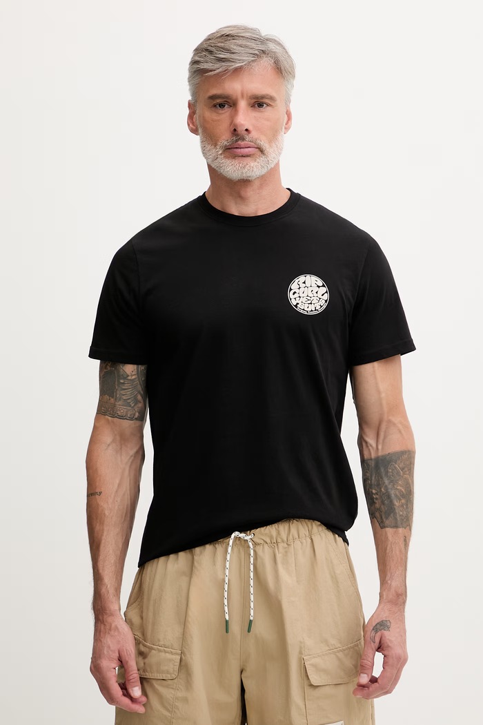 Rip Curl kratka majica moška bombažna WETTIE ICON črna 10VMTE