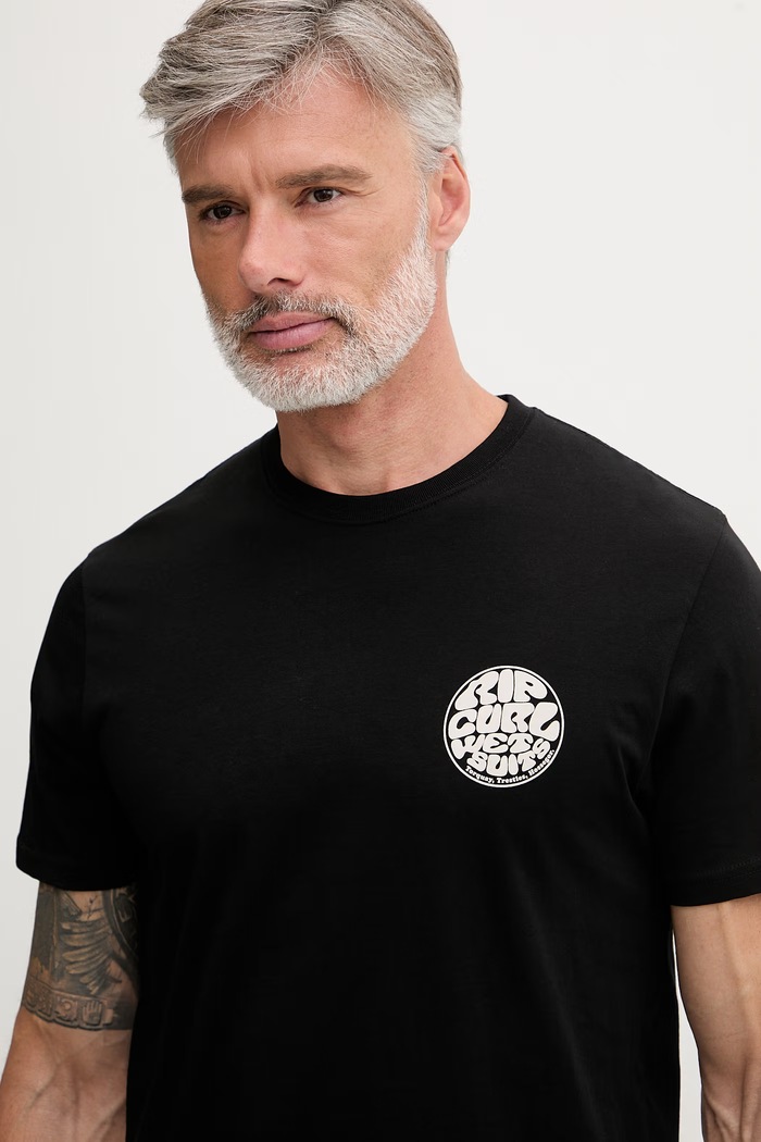 Rip Curl kratka majica moška bombažna WETTIE ICON črna 10VMTE