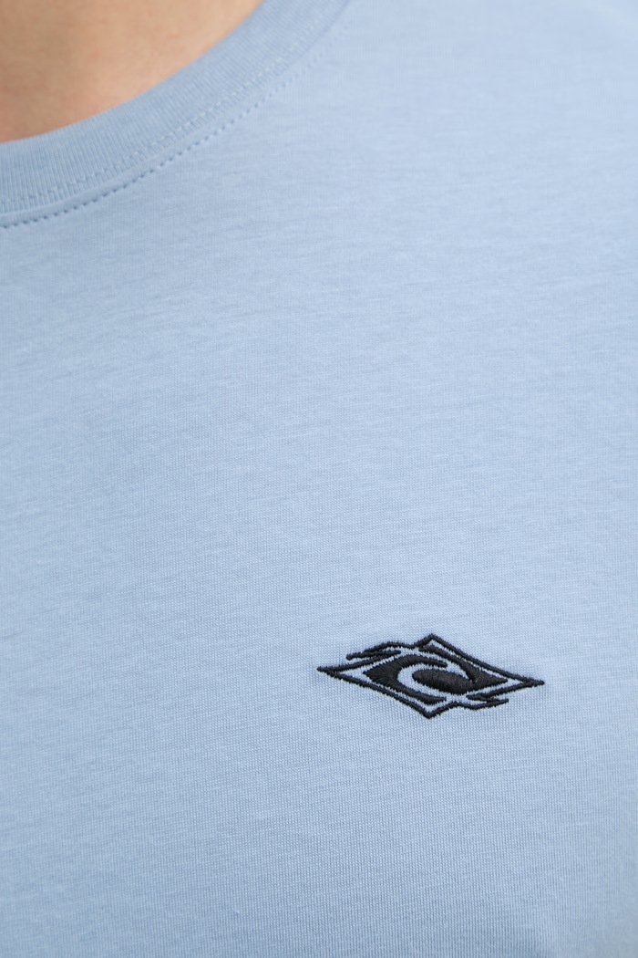 Rip Curl t-shirt Ανδρικό βαμβακερό STREAMLINE EMBROID TEE 10XMTE μπλε