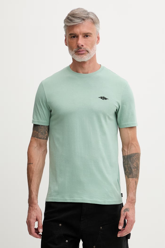 Rip Curl Kratka majica moška bombažna STREAMLINE EMBROID TEE zelena 10XMTE