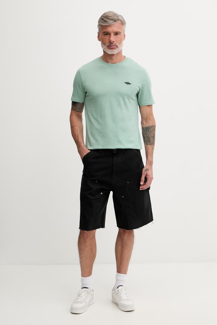 Rip Curl Kratka majica moška bombažna STREAMLINE EMBROID TEE 10XMTE zelena SS26