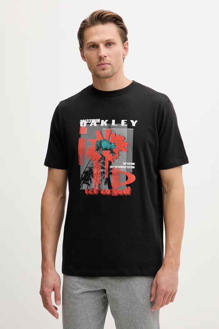Oakley t-shirt ανδρικό βαμβακερό FUTURESCAPE FROG μαύρο FOA408547