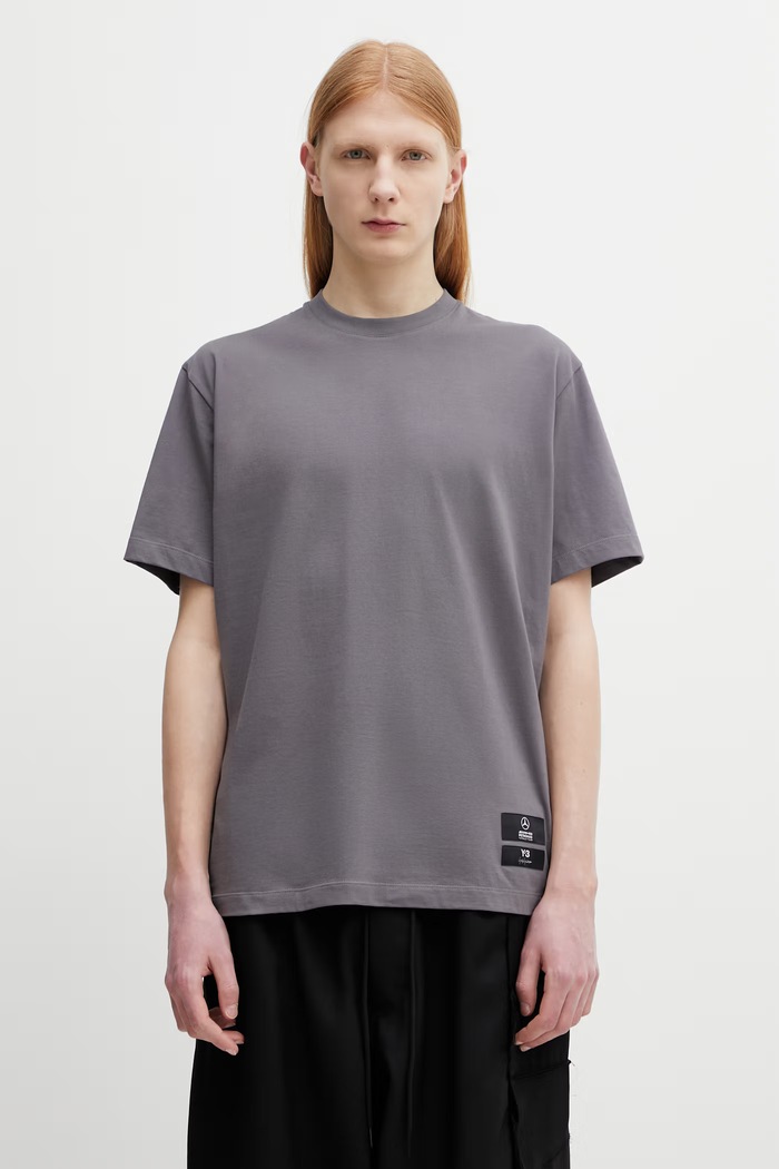 Y-3 F1 LOGO SS TEE тениска памучна мъжка сив KS4838.