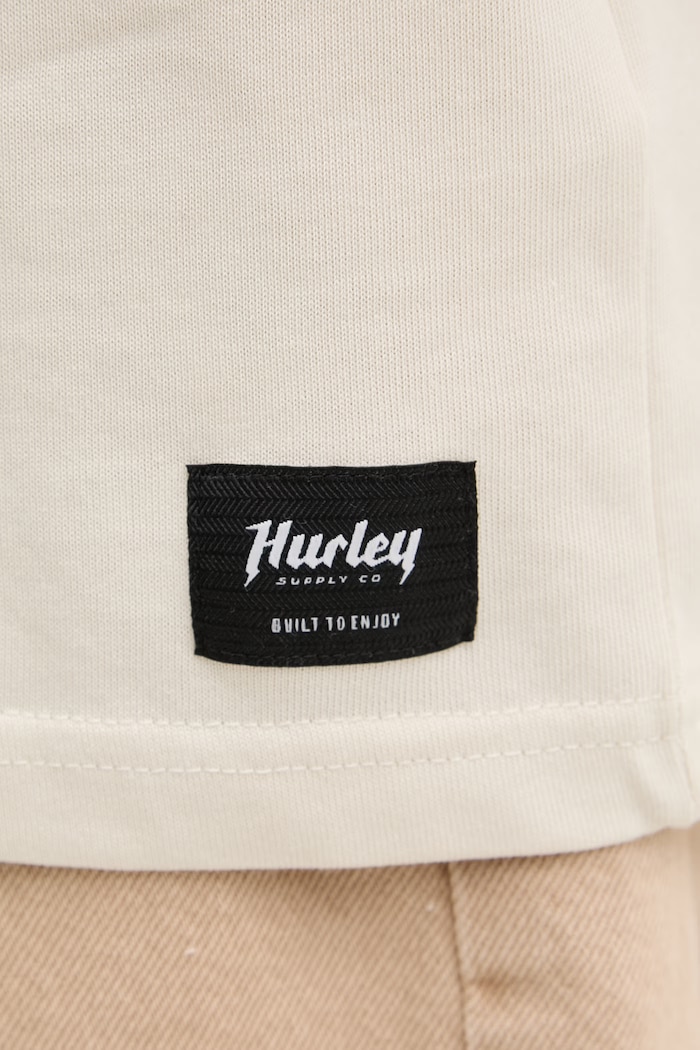 Hurley tričko pánske s bavlnou HSP26MMTS08558 béžová