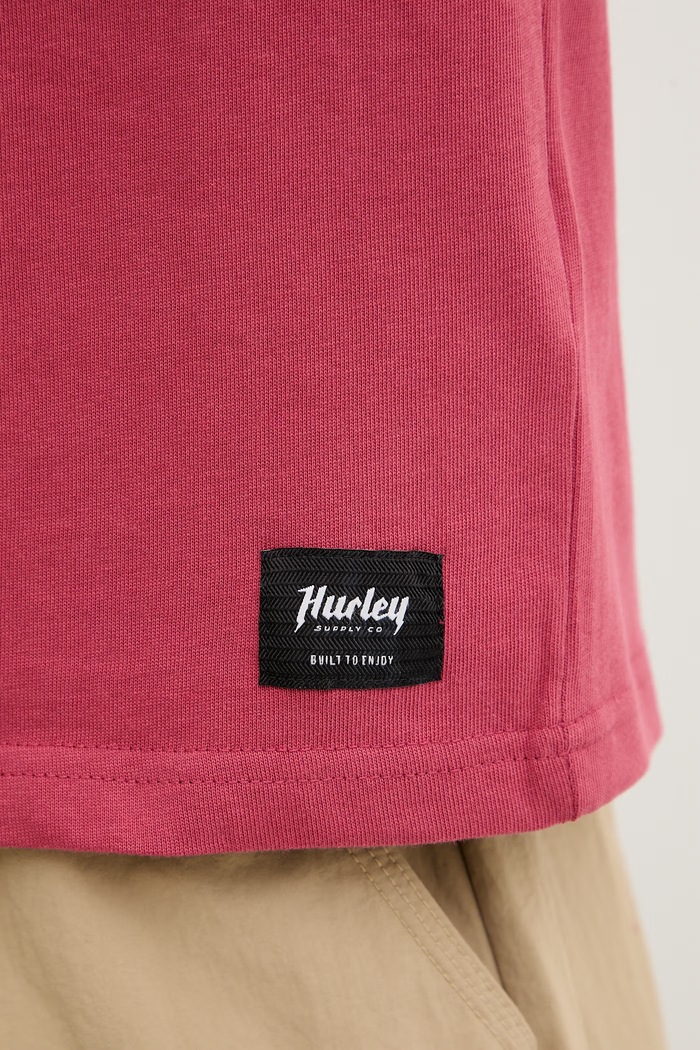 Hurley t-shirt ανδρικό βαμβακερό HSP26MMTS09553 ροζ