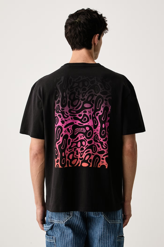Hurley t-shirt męski bawełniany BUBBLE czarny MTSEUMT0003