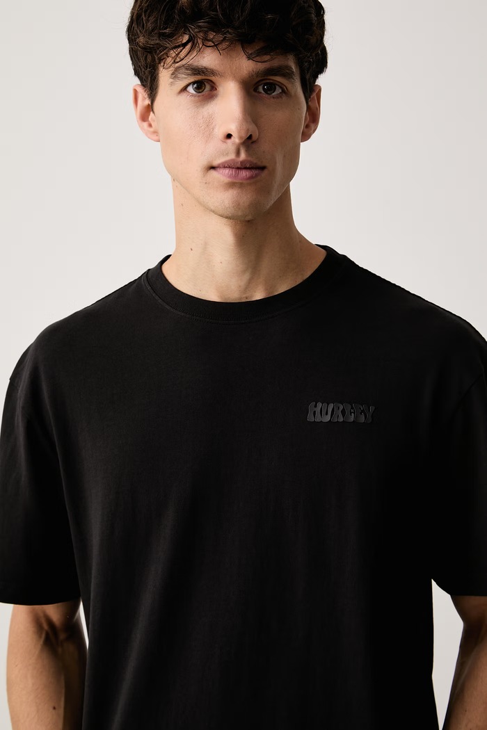 Hurley t-shirt męski bawełniany BUBBLE czarny MTSEUMT0003