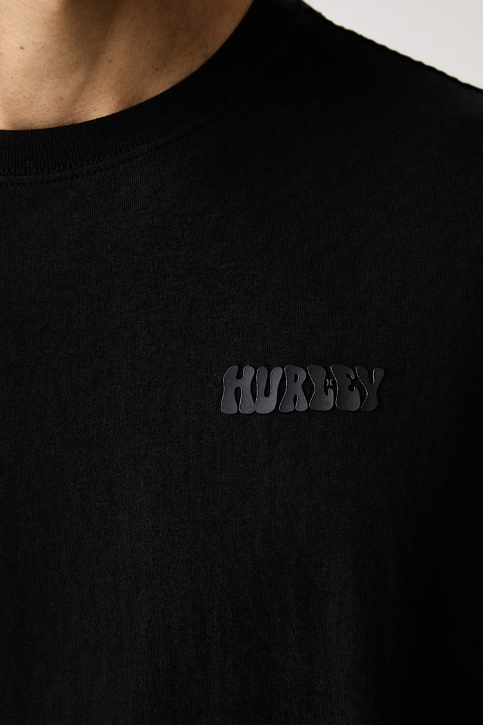 Hurley t-shirt męski bawełniany BUBBLE MTSEUMT0003 czarny