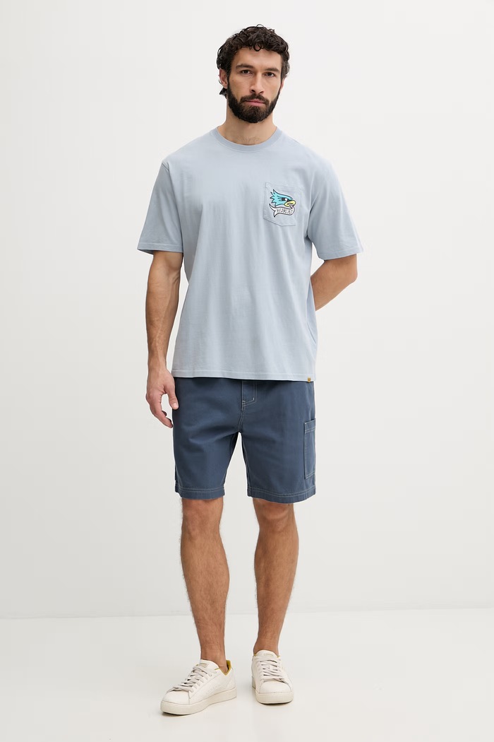 Hurley oversize tričko pánske bavlnené ETAM MTSEUET0005 modrá SS26