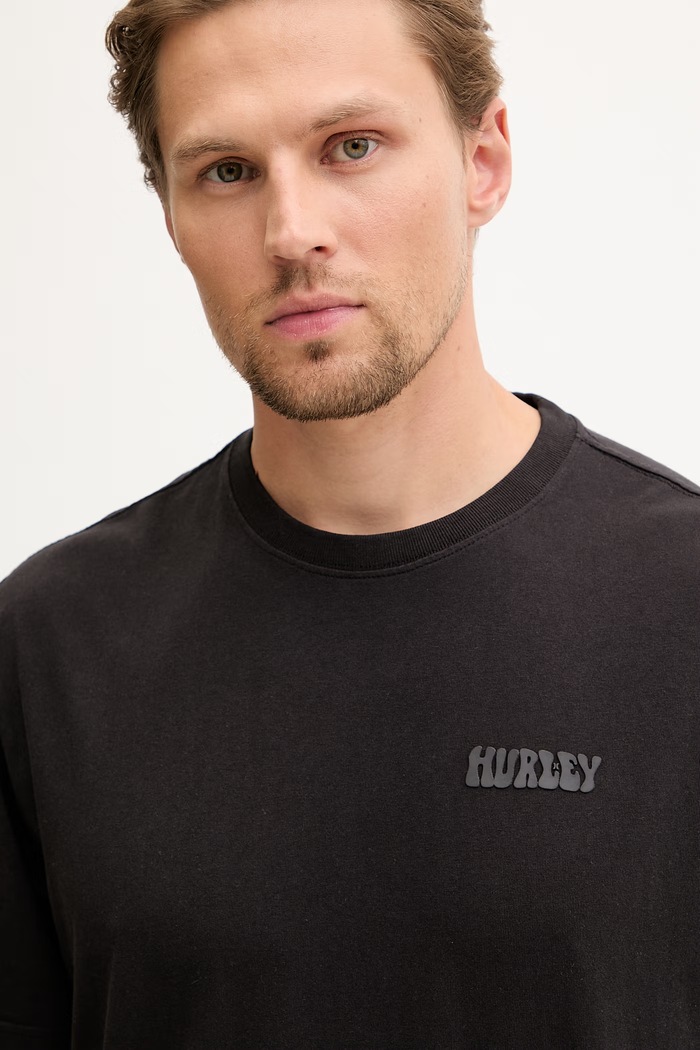 Hurley tričko pánske bavlnené KRAFT čierna MTSEUKR0001
