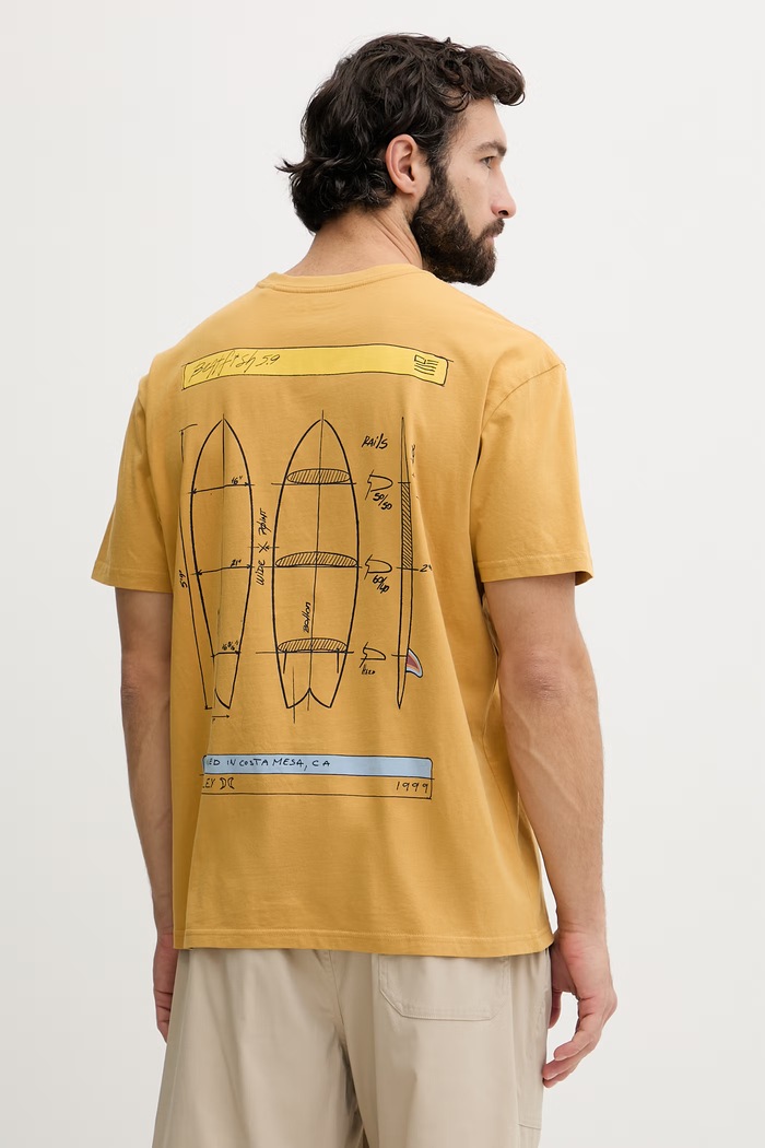 Hurley t-shirt ανδρικό βαμβακερό KRAFT κίτρινο MTSEUKR0003