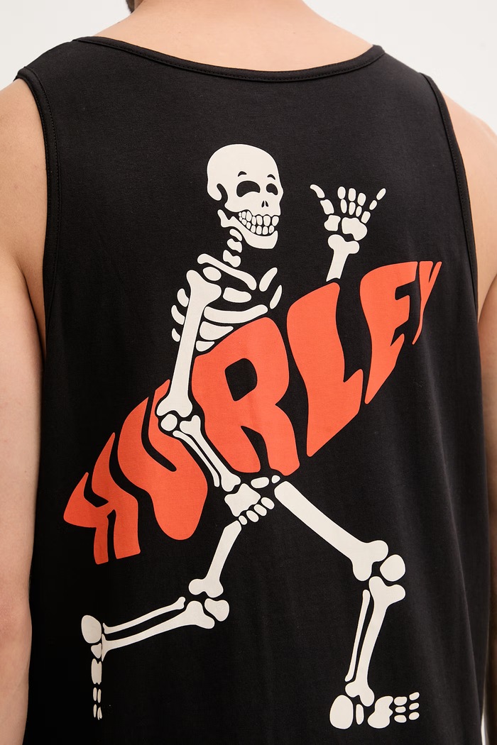 Hurley top męski bawełniany MTKEUED0005 czarny
