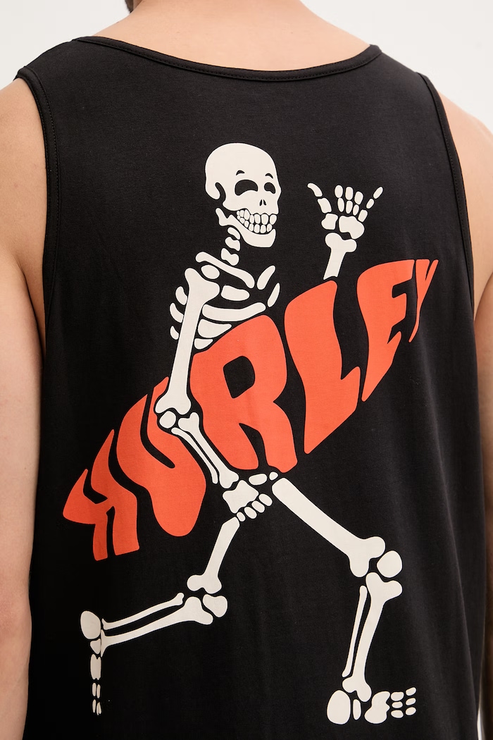 Hurley top męski bawełniany MTKEUED0005 czarny