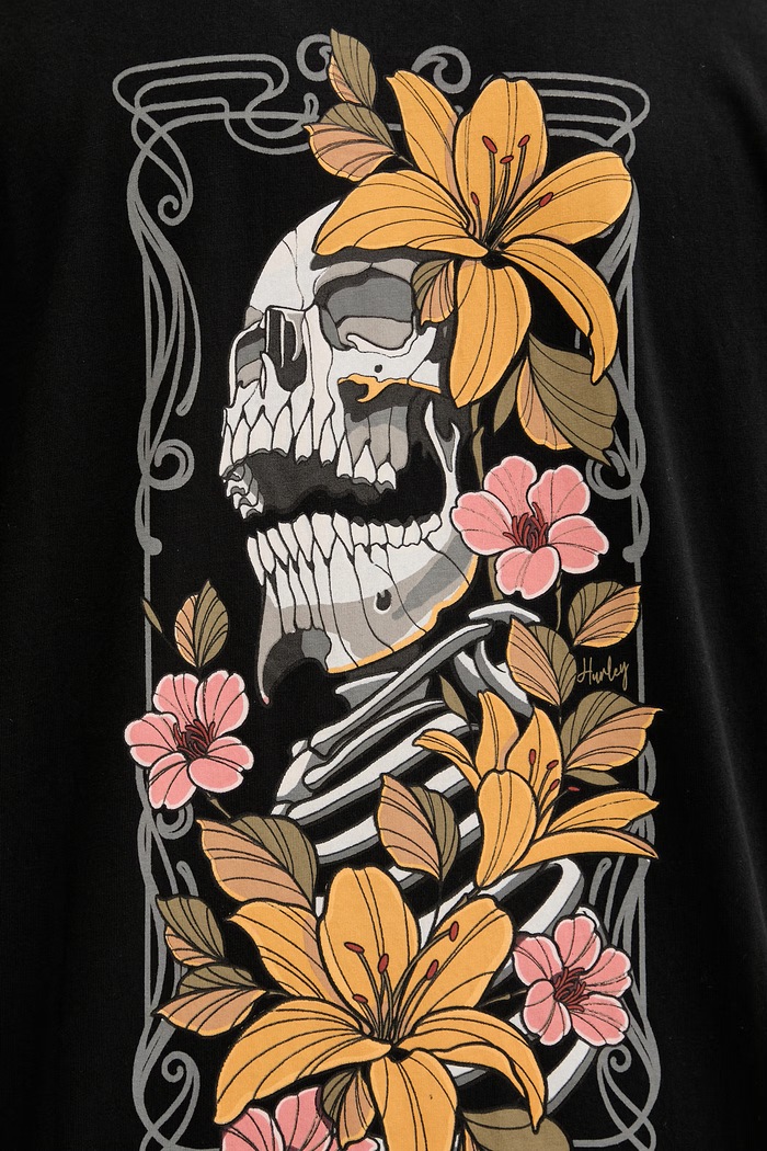Hurley t-shirt męski bawełniany MTSEUTT0001 czarny