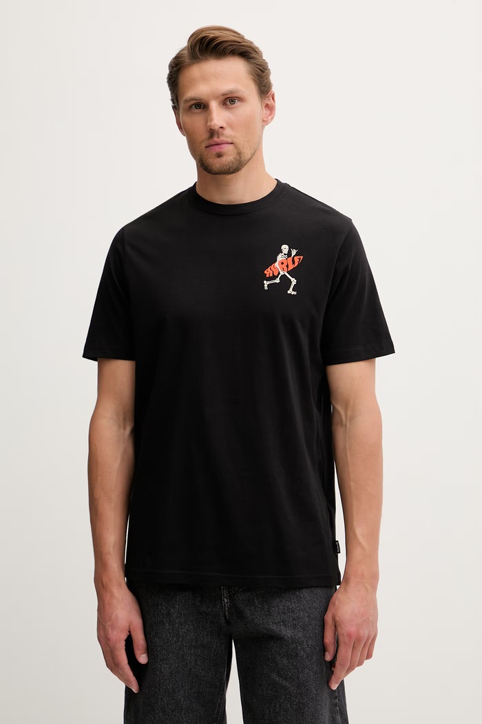 Odzież Hurley t-shirt męski bawełniany MTSEUED0008 czarny