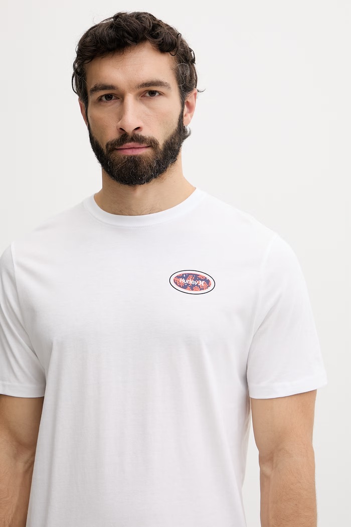 Hurley t-shirt ανδρικό βαμβακερό λευκό MTSEUED0022