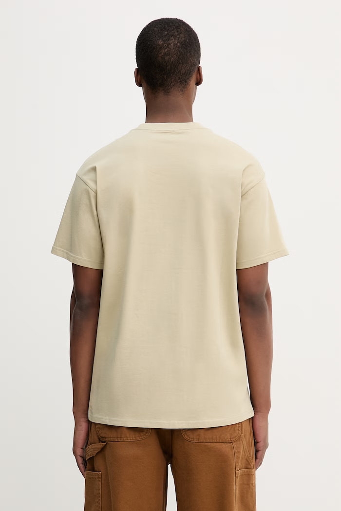 Одежда Carhartt WIP S/S Script Embroidery T-Shirt из хлопка для мужчин I030435.3LWXX зелёный