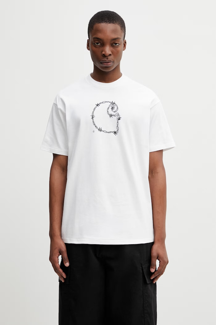 Carhartt WIP S/S Barbwire C T-Shirt tričko bavlnené pánske biela I036237.02XX
