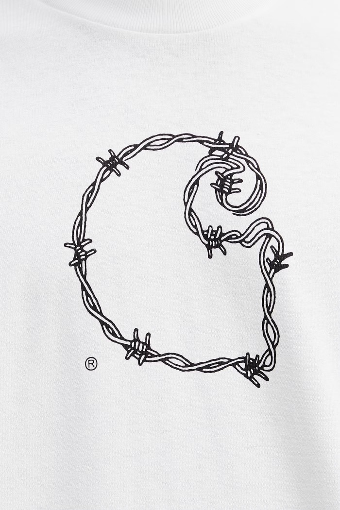 Carhartt WIP S/S Barbwire C T-Shirt tričko bavlnené pánske biela I036237.02XX