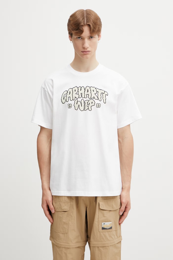 Carhartt WIP S/S Cloud Script T-Shirt tričko bavlněné pánské bílá I036200.02XX
