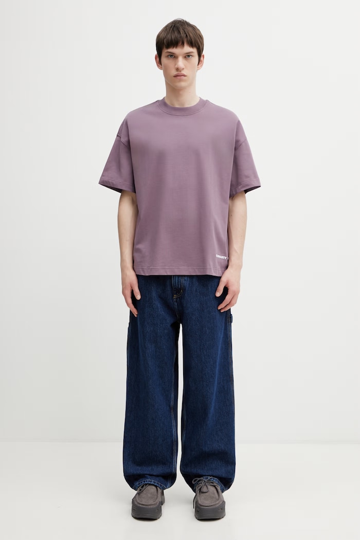 Carhartt WIP S/S Link Script T-Shirt tričko bavlněné pánské I031373.3BSXX fialová