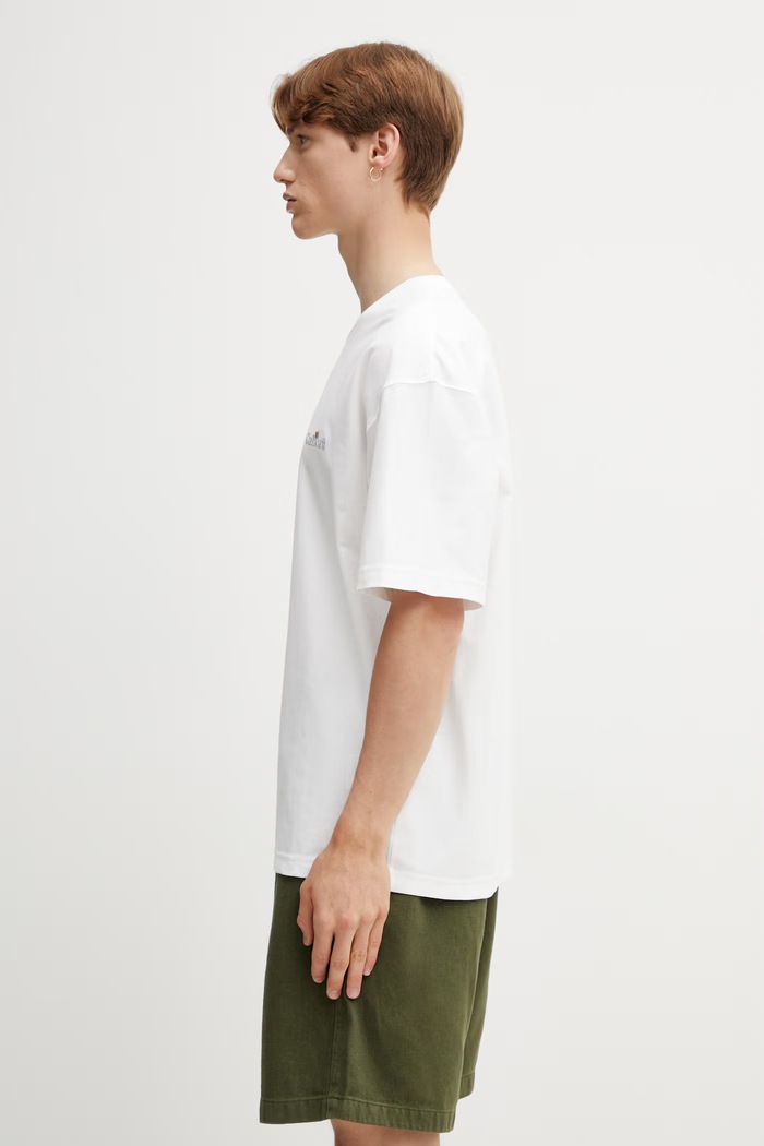 Carhartt WIP S/S WIP Label T-Shirt tricou pentru bărbați de bumbac I036180.02XX alb SS26
