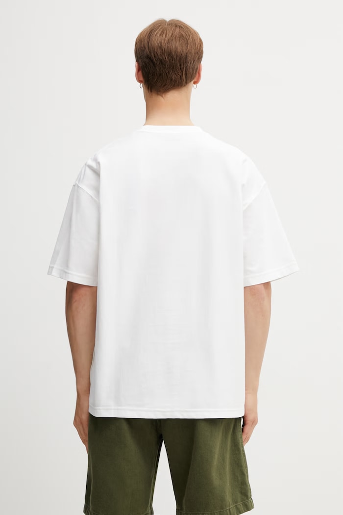 Îmbrăcăminte Carhartt WIP S/S WIP Label T-Shirt tricou pentru bărbați de bumbac I036180.02XX alb
