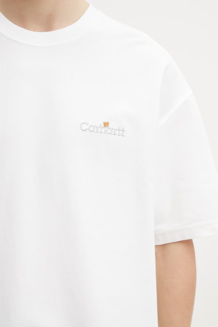 Carhartt WIP S/S WIP Label T-Shirt tricou pentru bărbați de bumbac alb I036180.02XX