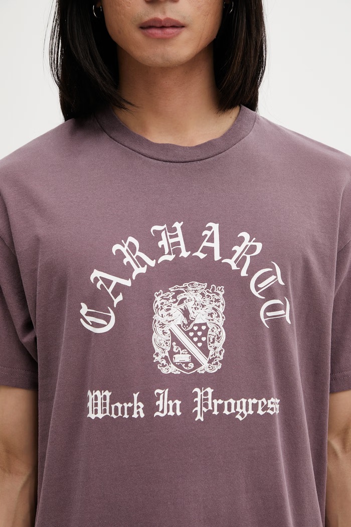 Carhartt WIP Men's S/S Coat Of Arms Cotton T-Shirt violet I036195.3J1GD