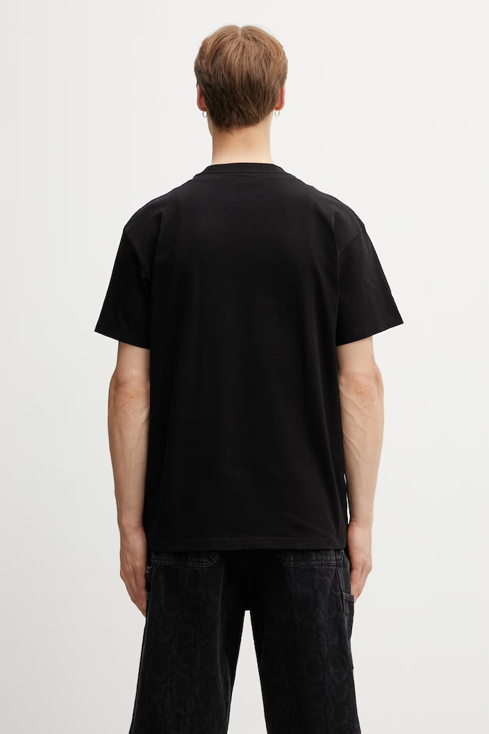 Odzież Carhartt WIP S/S Longhand Pocket T-Shirt bawełniany męski I036204.0D2XX czarny
