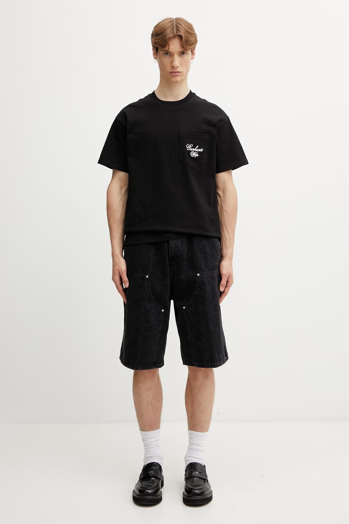Carhartt WIP S/S Longhand Pocket T-Shirt bawełniany męski I036204.0D2XX czarny