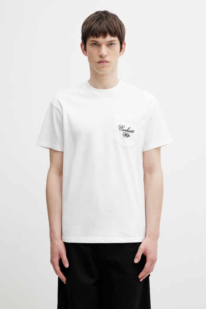 Carhartt WIP S/S Longhand Pocket T-Shirt tričko bavlněné pánské bílá I036204.00AXX