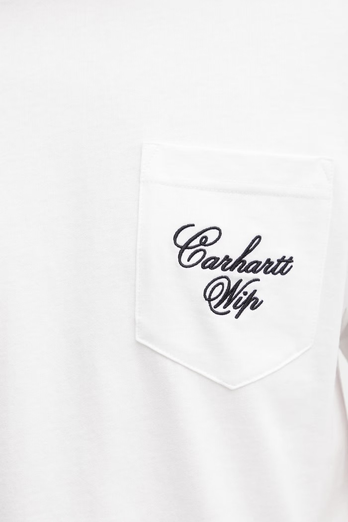 Carhartt WIP S/S Longhand Pocket T-Shirt tričko bavlněné pánské bílá I036204.00AXX