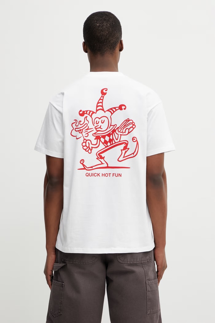 Carhartt WIP S/S Harlequin BBQ T-Shirt bavlnené pánske biela I036245.02XX