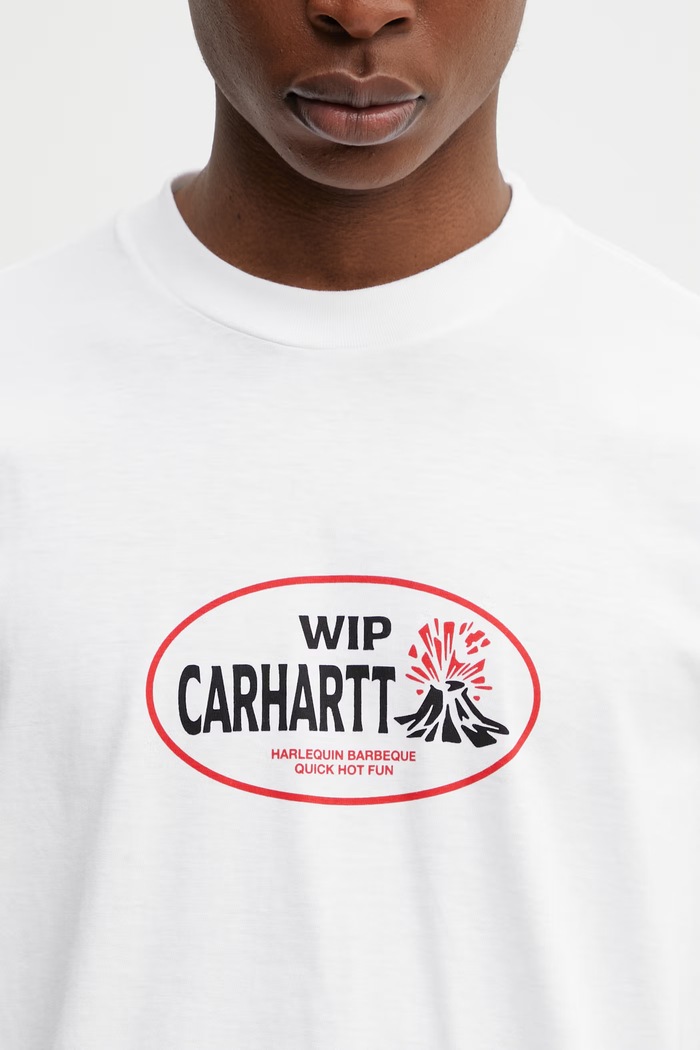 Carhartt WIP S/S Harlequin BBQ T-Shirt bavlnené pánske biela I036245.02XX
