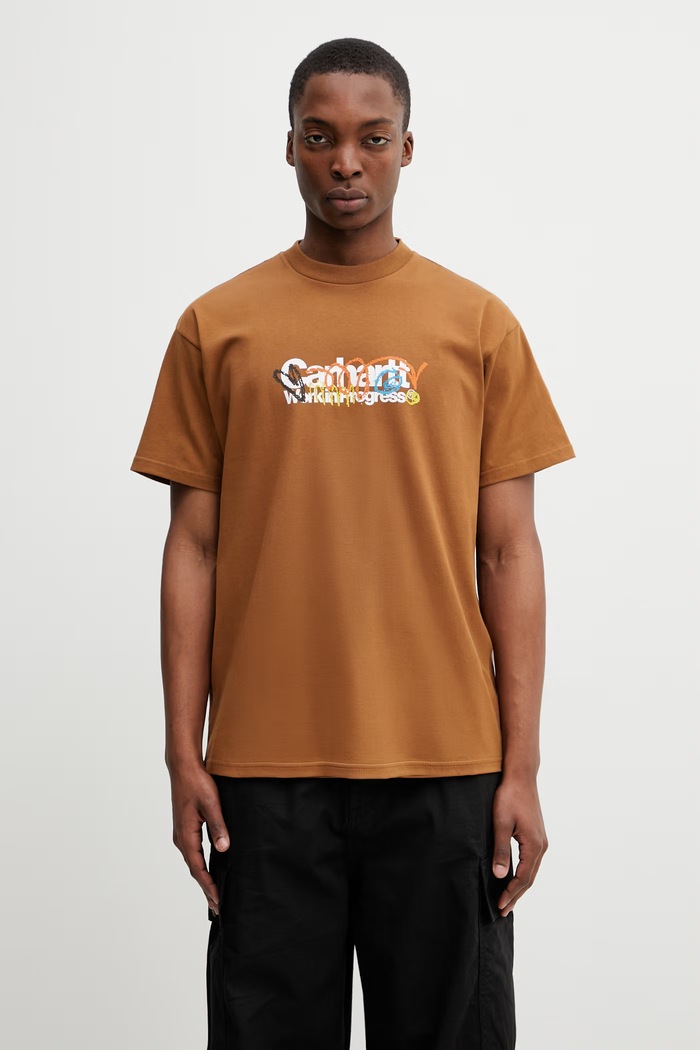 Carhartt WIP S/S Primary T-Shirt футболка бавовняна чоловіча коричневий I036238.HZXX