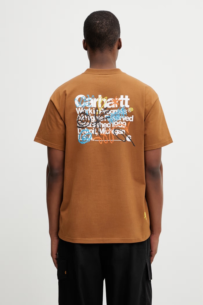 Одяг Carhartt WIP S/S Primary T-Shirt футболка бавовняна чоловіча I036238.HZXX коричневий