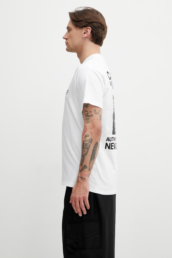 Carhartt WIP S/S Sean Hamilton 03 T-Shirt in cotone da uomo I036270.02XX bianco SS26