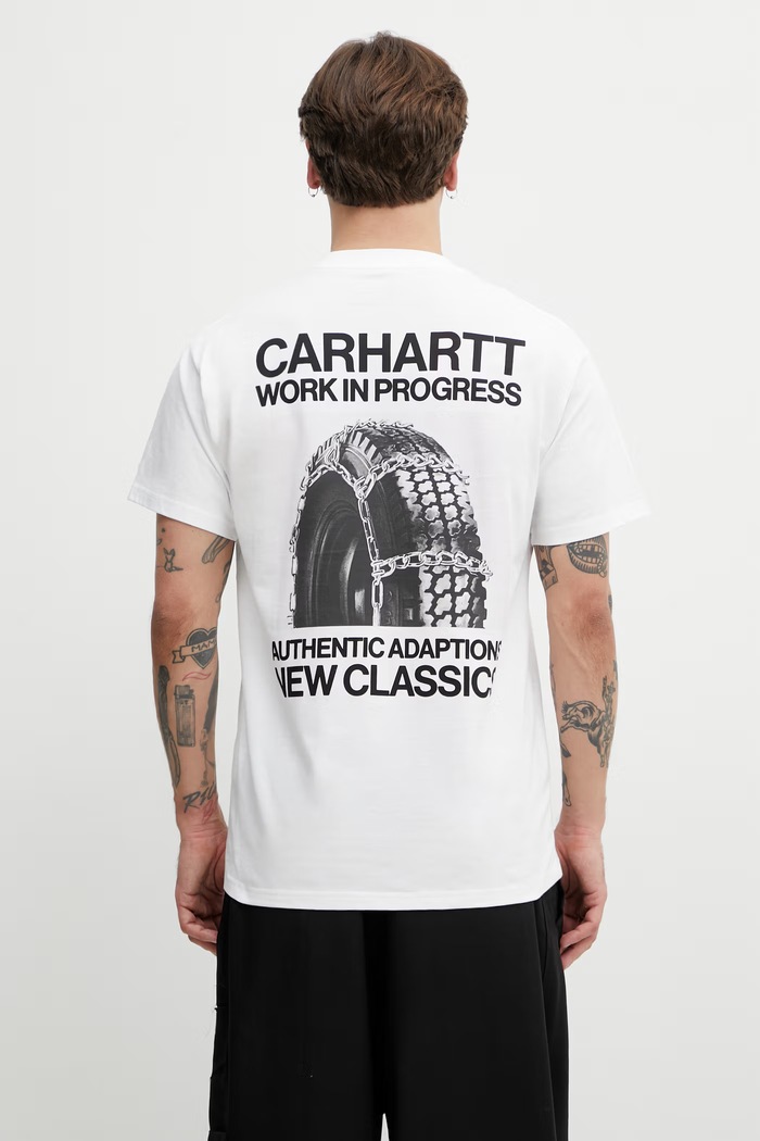 Abbigliamento Carhartt WIP S/S Sean Hamilton 03 T-Shirt in cotone da uomo I036270.02XX bianco