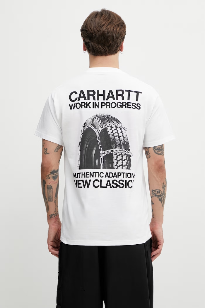 Abbigliamento Carhartt WIP S/S Sean Hamilton 03 T-Shirt in cotone da uomo I036270.02XX bianco