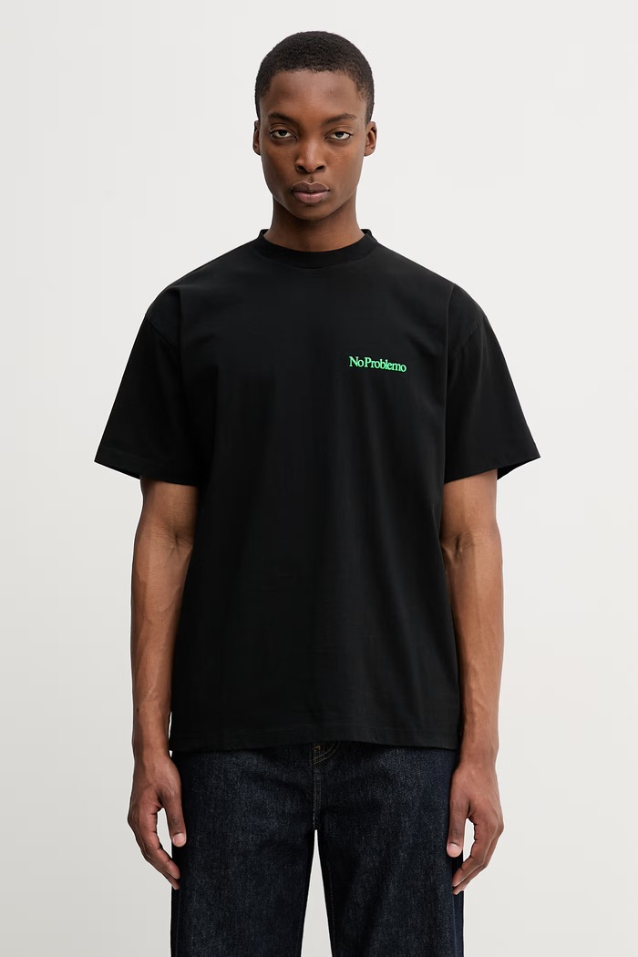 No Problemo Mini Problemo tricou pentru bărbați din bumbac negru NP6000905