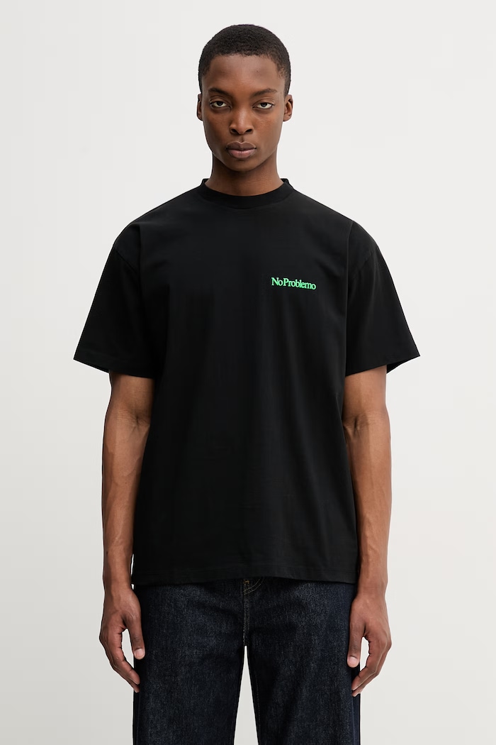 No Problemo Mini Problemo tricou pentru bărbați din bumbac negru NP6000905