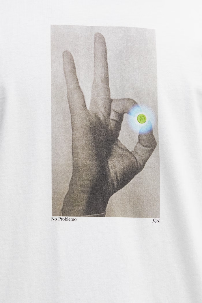 No Problemo Pill T-shirt męski bawełniany biały NP6001405