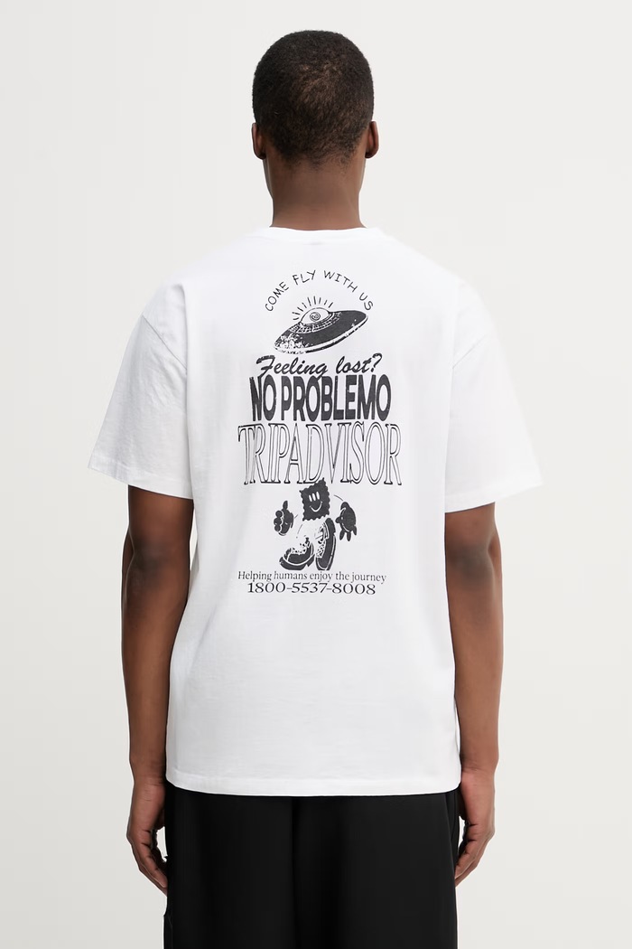 No Problemo Trip Advisor t-shirt βαμβακερό γυναικείο λευκό NP6000305
