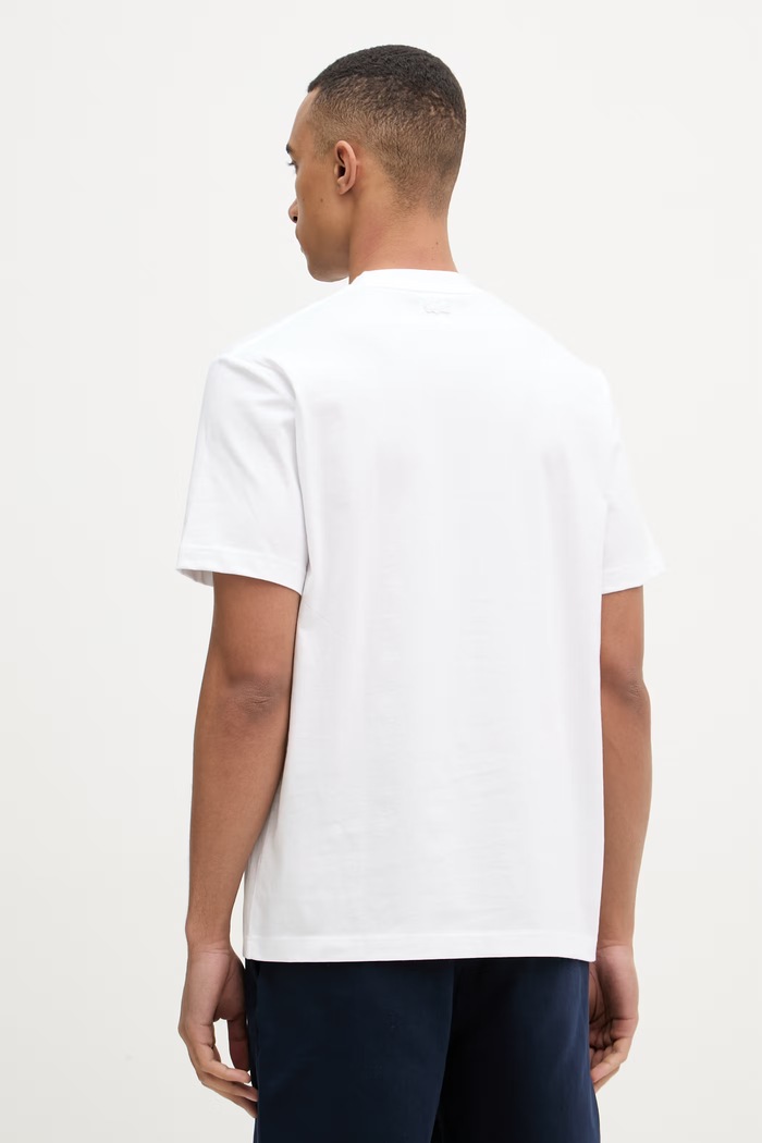 Ρούχα Lacoste T-shirt ανδρικό βαμβακερό TH1427 λευκό