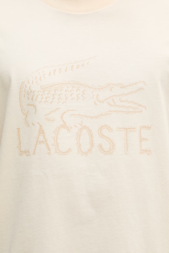 Lacoste T-shirt męski bawełniany beżowy TH1427