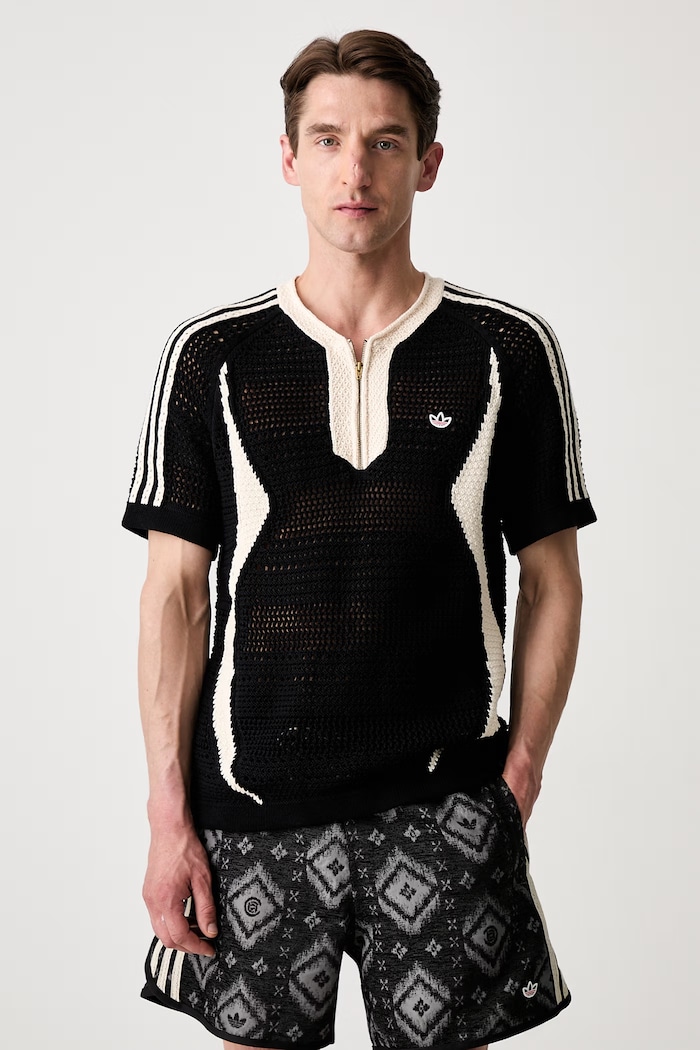 adidas Originals CLOT x adidas by Edison Chen T-shirt swetrowy z bawełną męski czarny KE7074