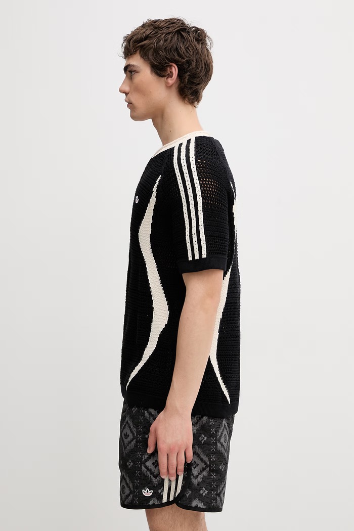 adidas Originals CLOT x adidas by Edison Chen T-shirt swetrowy z bawełną męski KE7074 czarny SS26