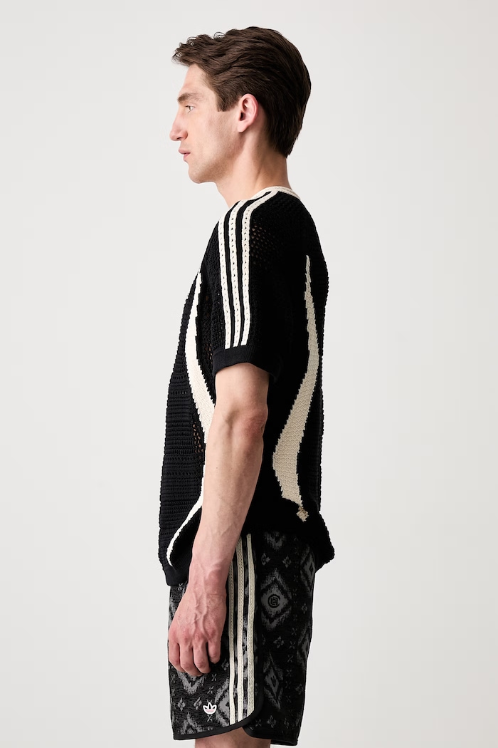 adidas Originals CLOT x adidas by Edison Chen T-shirt swetrowy z bawełną męski KE7074 czarny SS26