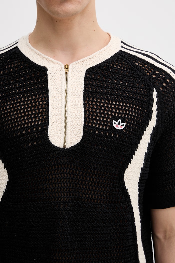 adidas Originals CLOT x adidas by Edison Chen T-shirt swetrowy z bawełną męski czarny KE7074